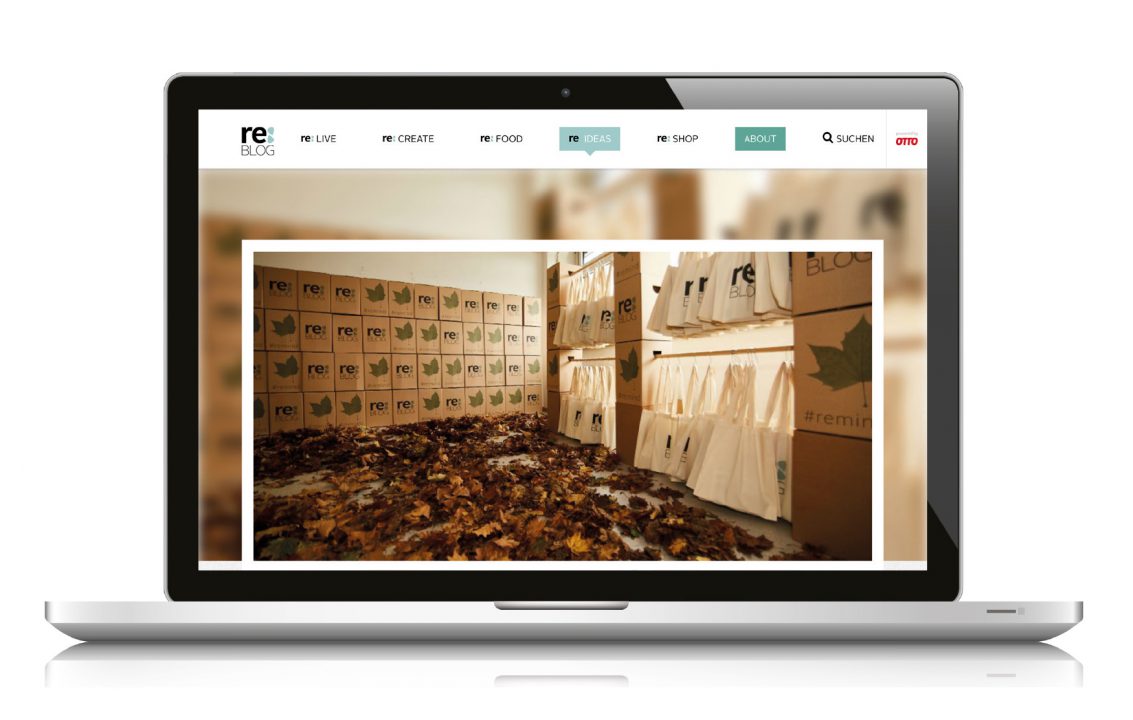 reBLOG von OTTO - die Startseite auf dem Desktop