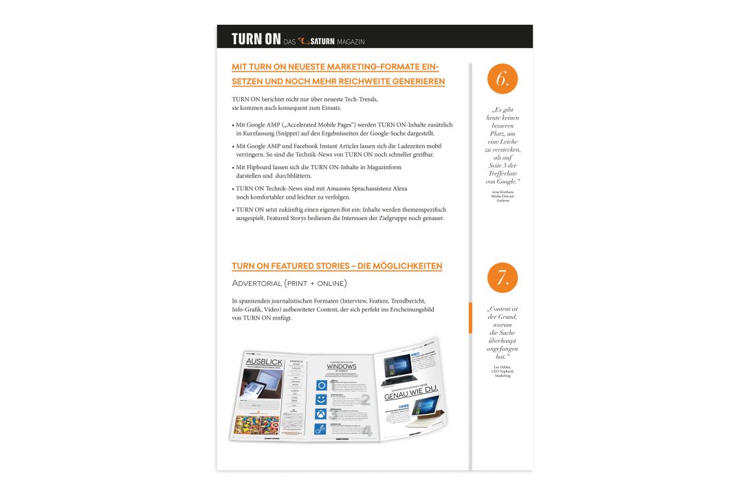 Layout Editorial Design TURN ON Marketing